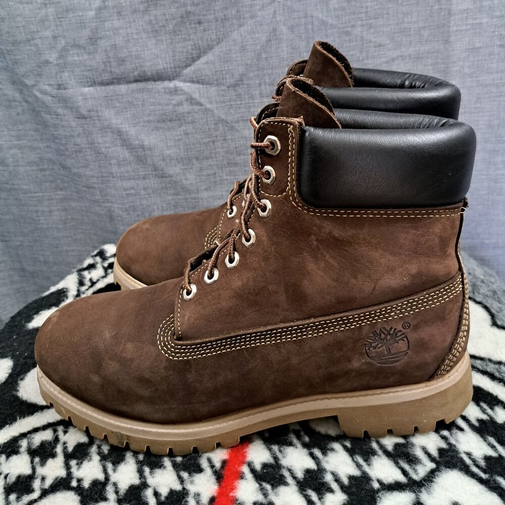 %Size 10.5 Men Timberland Premium 6-Inch Waterproof Boots Brown D16